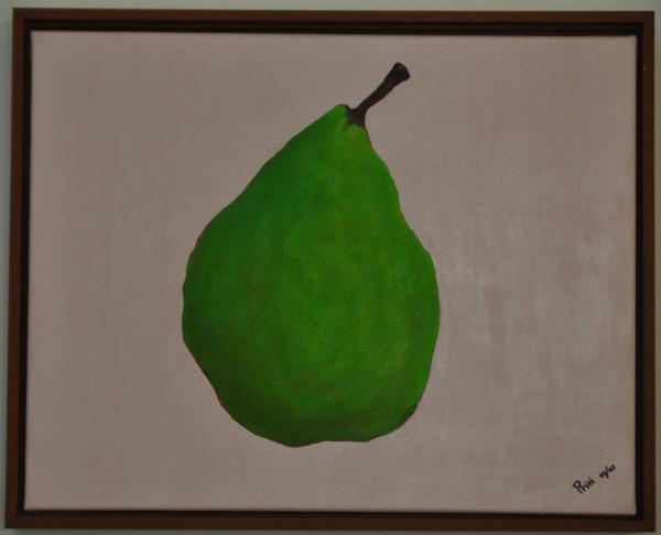 Pear with Pink Background